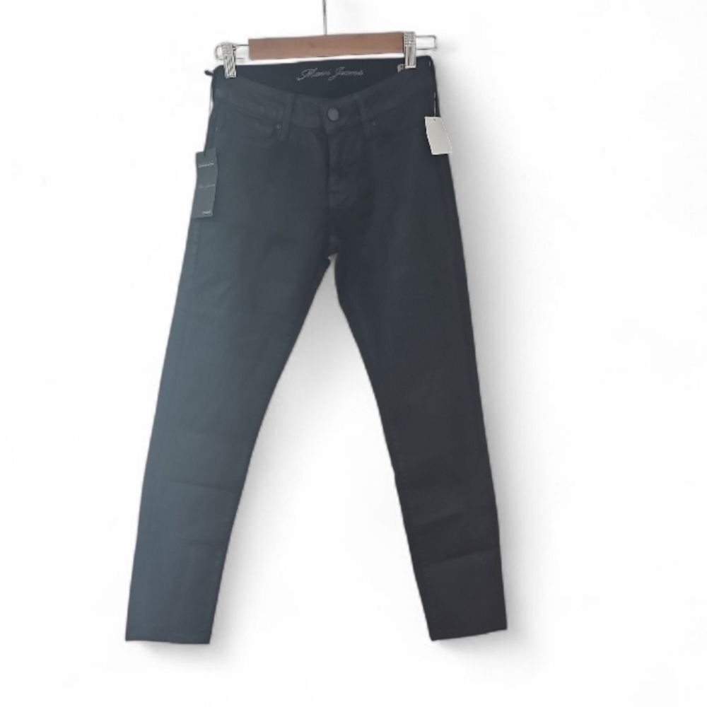 Mavi Alexa Ankle Skinny Faux Leather Jeans Women’s 25 Black Coated Denim